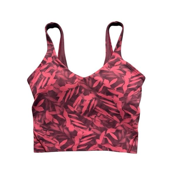 Lululemon Align Cropped Tank Top In Spray Leaf Fireside Red Multi Size 2 - Picture 5 of 11